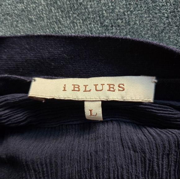 IBlues Navy Sheer Silk Cashmere Button-Up Cardigan Size L - Picture 5 of 6